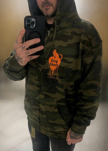 Grey Ghost Zip-Up Hoodie
